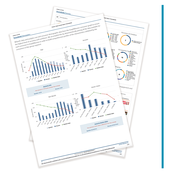 Wiland Customer Insight Report with blue bar graphs